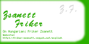 zsanett friker business card